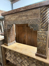 Antique Indian Hand-Carved Console Table with Ornate Architectural Details