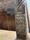 Antique Indian Hand-Carved Console Table with Ornate Architectural Details