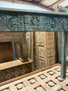 Antique Indian Hand-Carved Peacock Console Table | Ornate Entryway Furniture