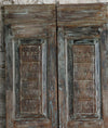 Vintage Carved Sliding Door Blue Floral Closet Bedrrom Doors