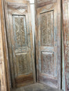 Antique Carved Bedroom Door Distress Blue Floral Barn Door Sliding Doors 