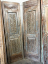 Antique Carved Bedroom Door Distress Blue Floral Barn Door Sliding Doors 