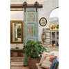 Antique Carved Door Blue Floral Panty Door Rustic Bedroom Barn Door