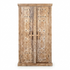 Antique Hand-Carved Whitewashed Wardrobe