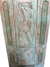 Vintage Carved Door Blue Floral Interior Single Sliding Door 96x29.5