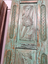Vintage Carved Door Blue Floral Interior Single Sliding Door 96x29.5