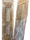 Antique Hand-Carved Indian Wood Barn Door Vintage Architectural Panels 