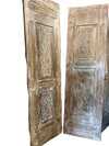 Antique Hand-Carved Indian Wood Barn Door Vintage Architectural Panels 