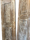 Antique Hand-Carved Indian Wood Barn Door Vintage Architectural Panels 