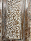 Antique Hand-Carved Indian Wood Barn Door Vintage Architectural Panels 