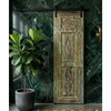 Antique Carved Door Green Floral Carved Closet Doors Sliding Door 96x29.5