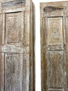 Vintage Barn Door Sunburst Carved Solid Wood Sliding Barn Door