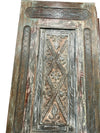 Vintage Carved Barn Door Floral Distress Blue Bedroom Doors