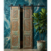 Vintage Carved Wood Double Doors Rustic Farmhouse Blue Gray Barn Doors