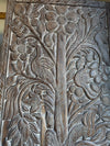Tree of Life Carved Door Reclaimed Wood Brown Barn Door 84x36