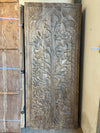 Hand-Carved Tree of Life with Elephants Wooden Barn Door Wall Panel 84x36