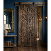 Hand-Carved Tree of Life with Elephants Wooden Barn Door Wall Panel 84x36