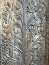 Hand-Carved Tree of Life with Elephants Wooden Barn Door Wall Panel 84x36