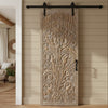 Tree of Life Carved Natural Wood Barn Door Feature Wall Panel 84x36