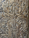 Tree of Life Carved Door Reclaimed Wood Brown Barn Door 84x36