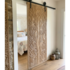 Tree of Life Carved Door Reclaimed Wood Brown Barn Door 