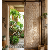 Vintage Lotus Carved Door Double Side Carved Sliding Bedroom Door 