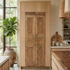 Natural Carved Wood Floral Barn Door – Statement Farmhouse Pantry Doors 80