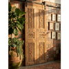 Natural Carved Wood Floral Barn Door – Statement Farmhouse Pantry Doors