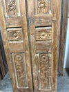 Natural Carved Wood Floral Barn Door – Statement Farmhouse Pantry Doors 80x28