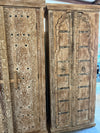 Vintage Inspired Arched Door Cabinet – Tall Limewashed Farmhouse Armoire