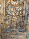 Vintage Ganesha Carved Wooden Door Indian Wall Panel Sculpture 94x43