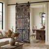 Floral Carved Wood Modern Farmhouse Sliding Barn Doors 84x36