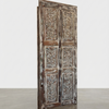 Rustic Carved Wood Door with Brass Studs Barn Door 84x36