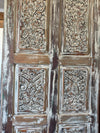 Antique Carved Wood Indian Door with Brass Studs Hinged or Sliding Barn Door 