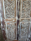 Rustic Carved Wood Door with Metal Studs Hinged or Sliding Barn Door 84