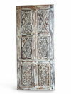 Decorative Carved Wooden Door / Wall Panel – Distressed Whitewashed Finish