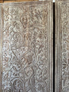 Hand-Carved Wooden Panel – Tree of Life Design – Whitewashed Vintage Reclaimed Wood
