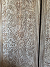 Hand-Carved Wooden Panel – Tree of Life Design – Whitewashed Vintage Reclaimed Wood