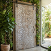 Hand-Carved Wood Tree of Life Barn Door