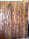 Hand-Carved Tribal Barn Door Rustic Boho Home Decor Wall Panel 80X36