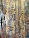 Hand-Carved Tribal Barn Door Rustic Boho Home Decor Wall Panel 80X36