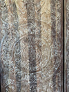 Vintage Lotus Mandala Carved Door Solid Reclaimed Wood Sliding Barn Door 80