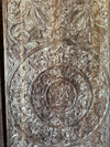 Vintage Lotus Mandala Carved Door Solid Reclaimed Wood Sliding Barn Door 80