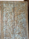 Hand Carved Tree of Life Wooden Wall Panel Barn Door Rustic Floral Wood Art