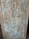 Hand Carved Tree of Life Wooden Wall Panel Barn Door Rustic Floral Wood Art