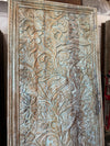 Hand Carved Tree of Life Wooden Wall Panel Barn Door Rustic Floral Wood Art