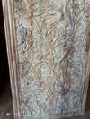 Hand Carved Tree of Life Wooden Wall Panel Barn Door Rustic Floral Wood Art