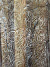Hand-Carved Tree of Life Wooden Wall Panel Rustic Whitewashed Vintage Barn Door 80