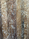 Hand-Carved Tree of Life Wooden Wall Panel Rustic Whitewashed Vintage Barn Door 80