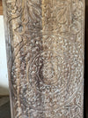 Lotus Mandala Barn Door Carved Vintage Reclaimed Wood Boho Decor Panel 80x36